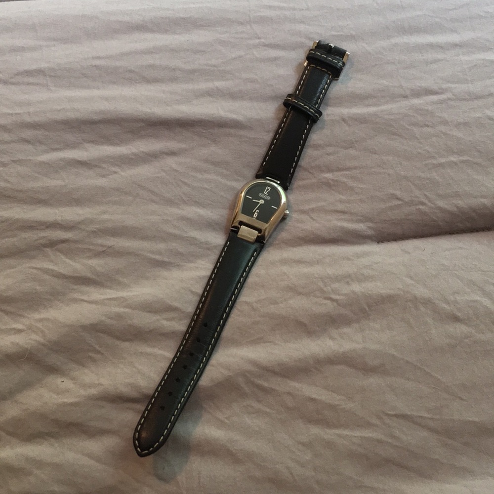 Coach Black Leather Watch
